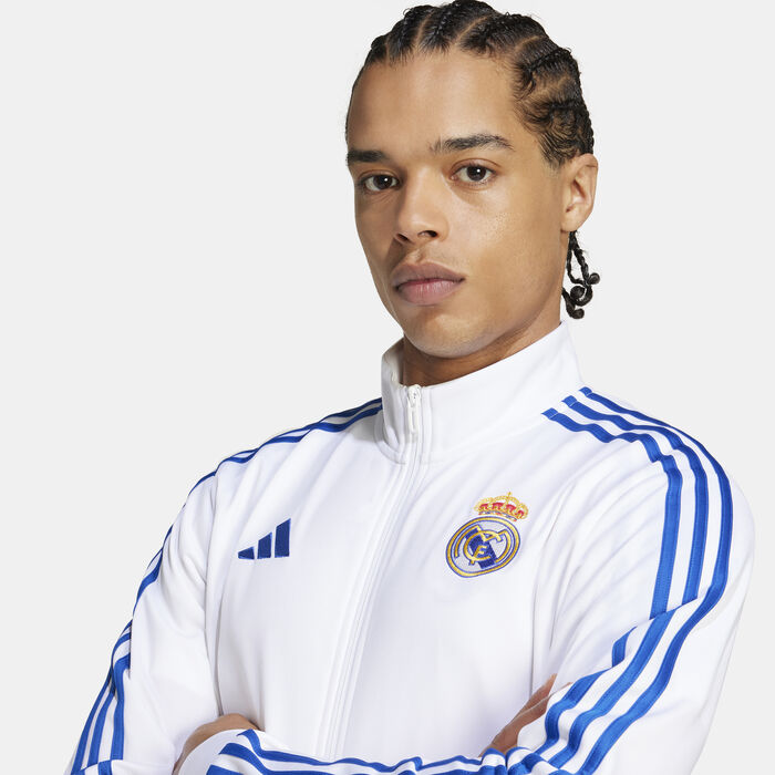 adidas Men's Real Madrid DNA Track Top White adidas Men's Real Madrid DNA Track Top White image number 3