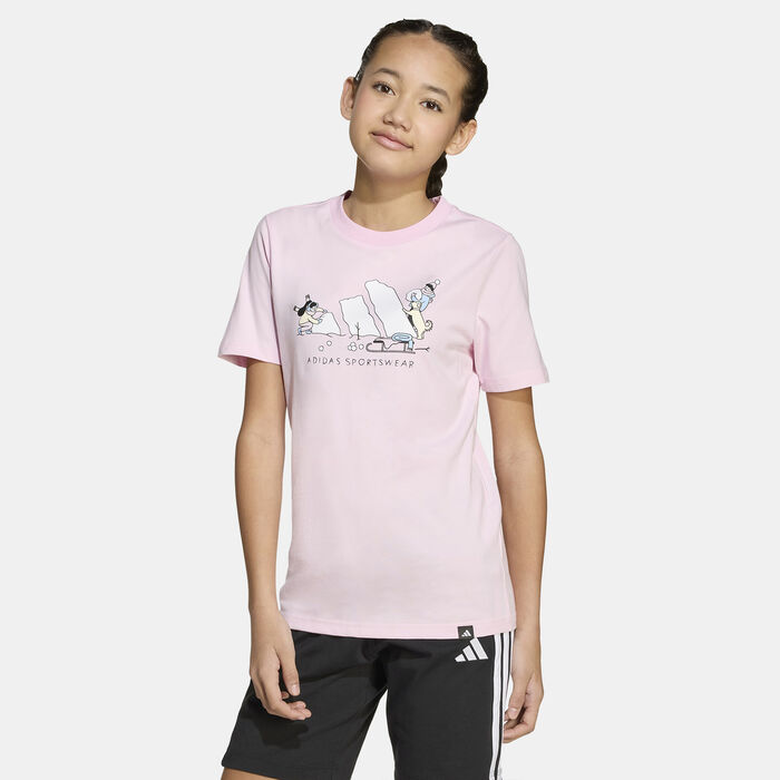 adidas Kids' Winter Sports Graphic T-Shirt Pink adidas Kids' Winter Sports Graphic T-Shirt Pink image number 0