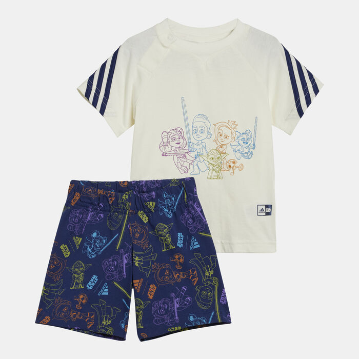 adidas Kids' x Star Wars Young Jedi T-Shirt and Shorts Set White adidas Kids' x Star Wars Young Jedi T-Shirt and Shorts Set White image number 0