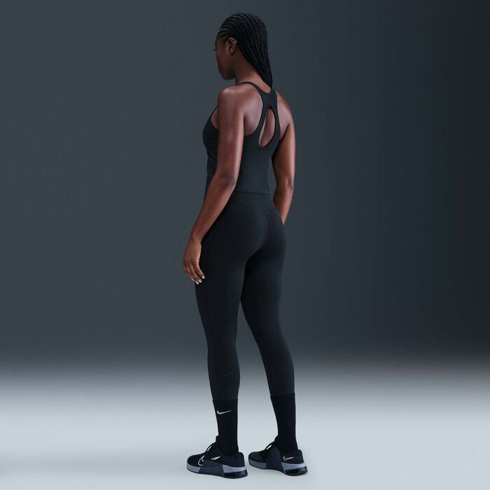 Nike Women's Universa Medium-support Padded Sports Bra Tank Black image number 4