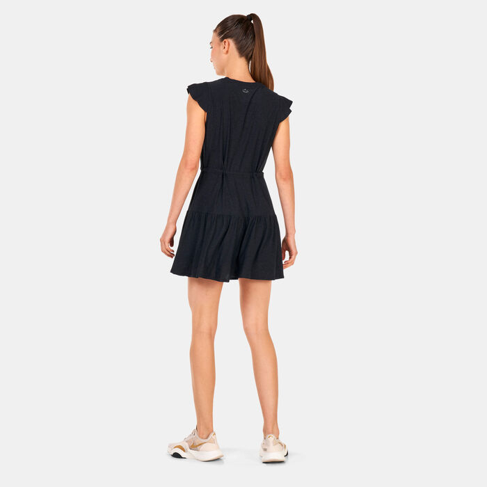 BEYOND YOGA Women's Featherweight Out & About Ruffle Dress Black BEYOND YOGA Women's Featherweight Out & About Ruffle Dress Black image number 1