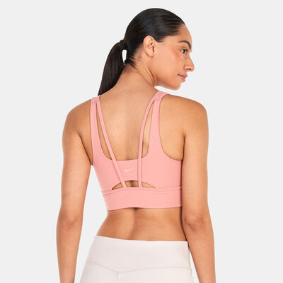 Nike Women's Dri-FIT Zenvy Medium-Support Longline Training Sports Bra Pink