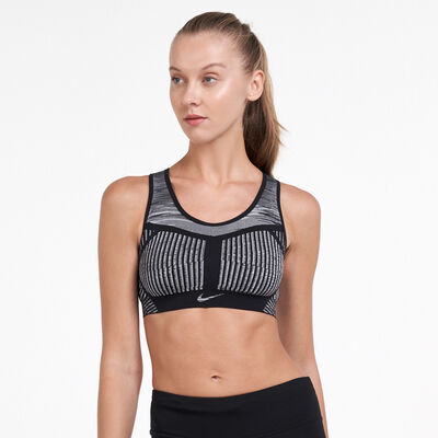 Nike Women's Phenom Flyknit Sports Bra Grey Nike Women's Phenom Flyknit Sports Bra Grey