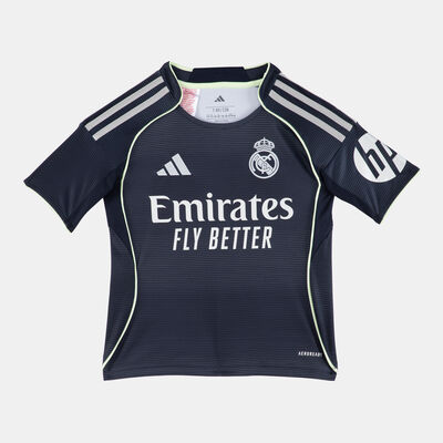 adidas Kids' Real Madrid 25/26 Away Replica Football Jersey Blue adidas Kids' Real Madrid 25/26 Away Replica Football Jersey Blue
