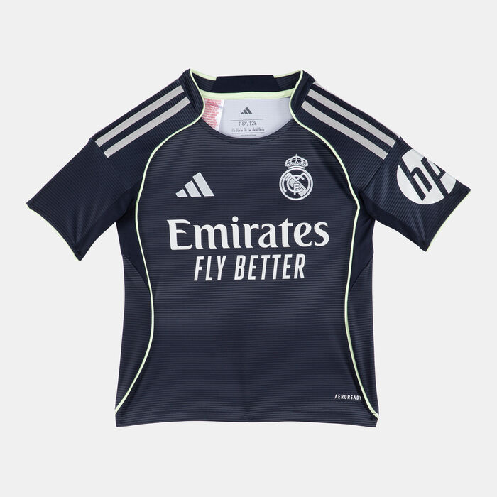 adidas Kids' Real Madrid 25/26 Away Replica Football Jersey Blue adidas Kids' Real Madrid 25/26 Away Replica Football Jersey Blue image number 0
