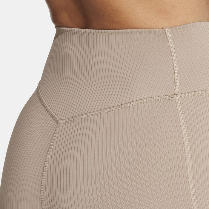 adidas Women's Optime Rib 7/8 Leggings Brown adidas Women's Optime Rib 7/8 Leggings Brown image number 3
