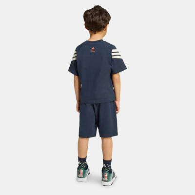 adidas Kids' Disney Mickey Mouse T-Shirt And Shorts Set Blue