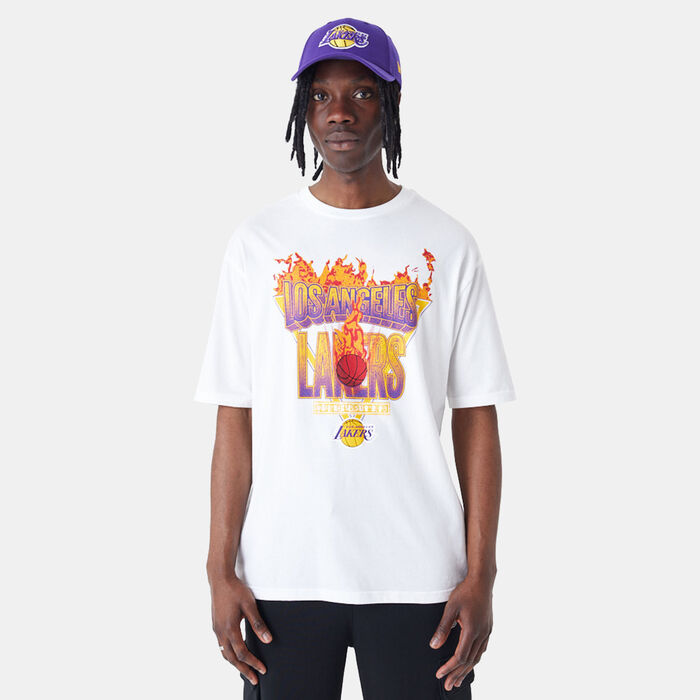 New Era Men's NBA Los Angeles Lakers Flame Graphic T-Shirt White New Era Men's NBA Los Angeles Lakers Flame Graphic T-Shirt White image number 0
