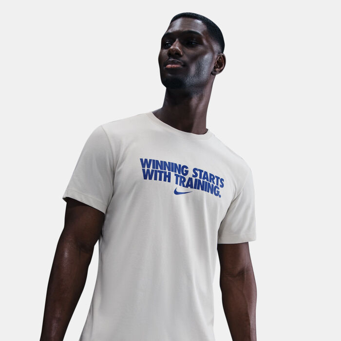 Nike Men's Dri-FIT Winning Training T-Shirt Ivory Nike Men's Dri-FIT Winning Training T-Shirt Ivory image number 3
