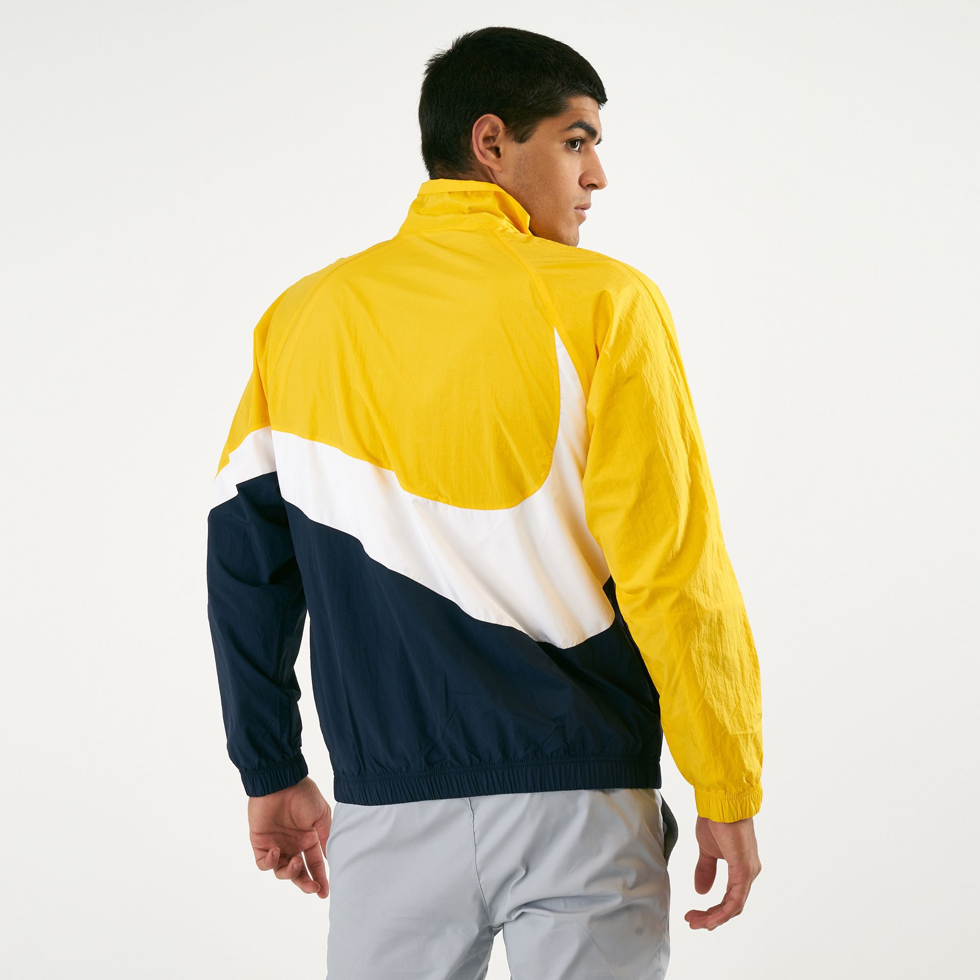 Nike big swoosh jacket yellow on sale