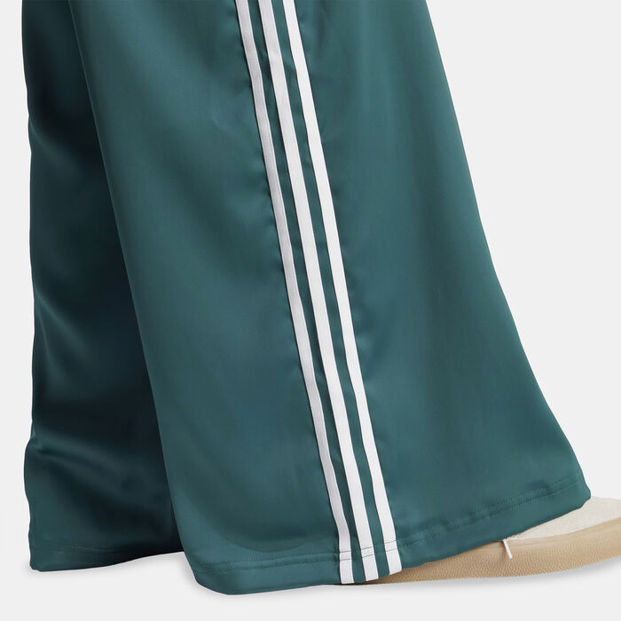 adidas Originals Women's Satin Wide Leg Pants Green adidas Originals Women's Satin Wide Leg Pants Green image number 3