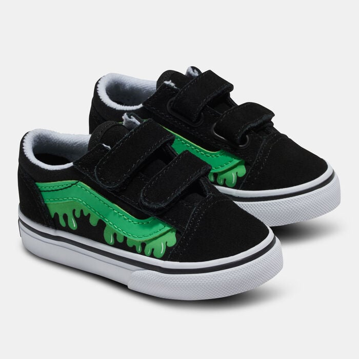 Vans Kids' Old Skool V Glow Shoes Black Vans Kids' Old Skool V Glow Shoes Black image number 1