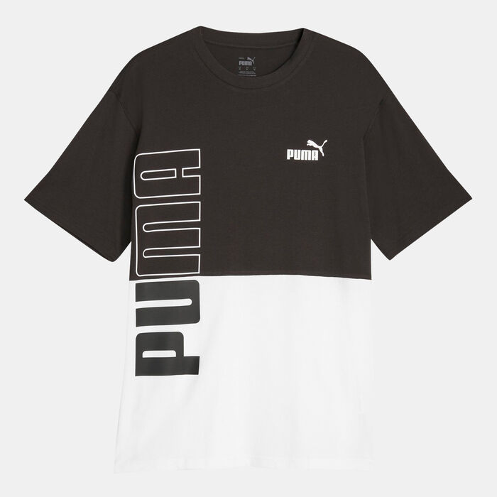 PUMA Men's POWER Colourblock T-Shirt Black PUMA Men's POWER Colourblock T-Shirt Black image number 0