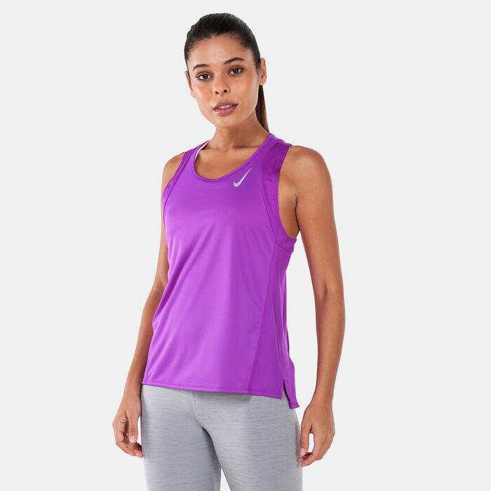 Nike Women's Dri-FIT Race Running Singlet Purple Nike Women's Dri-FIT Race Running Singlet Purple image number 0