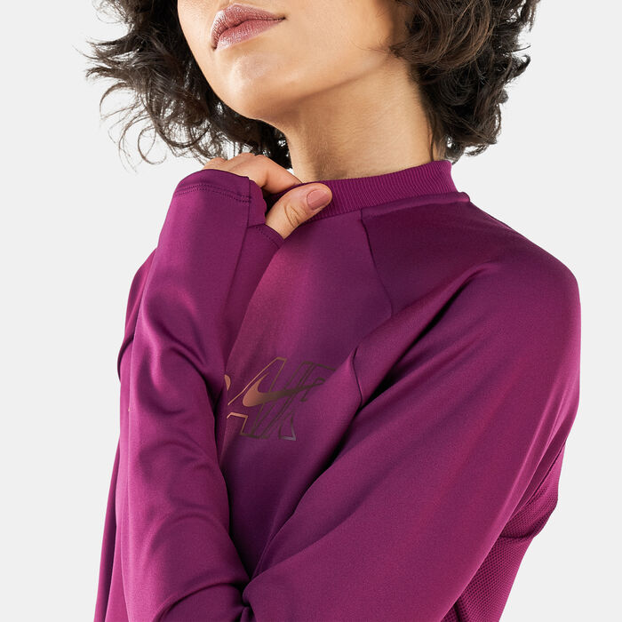 Nike Women's Air Dri-FIT Running Mid-layer T-Shirt Purple Nike Women's Air Dri-FIT Running Mid-layer T-Shirt Purple image number 3