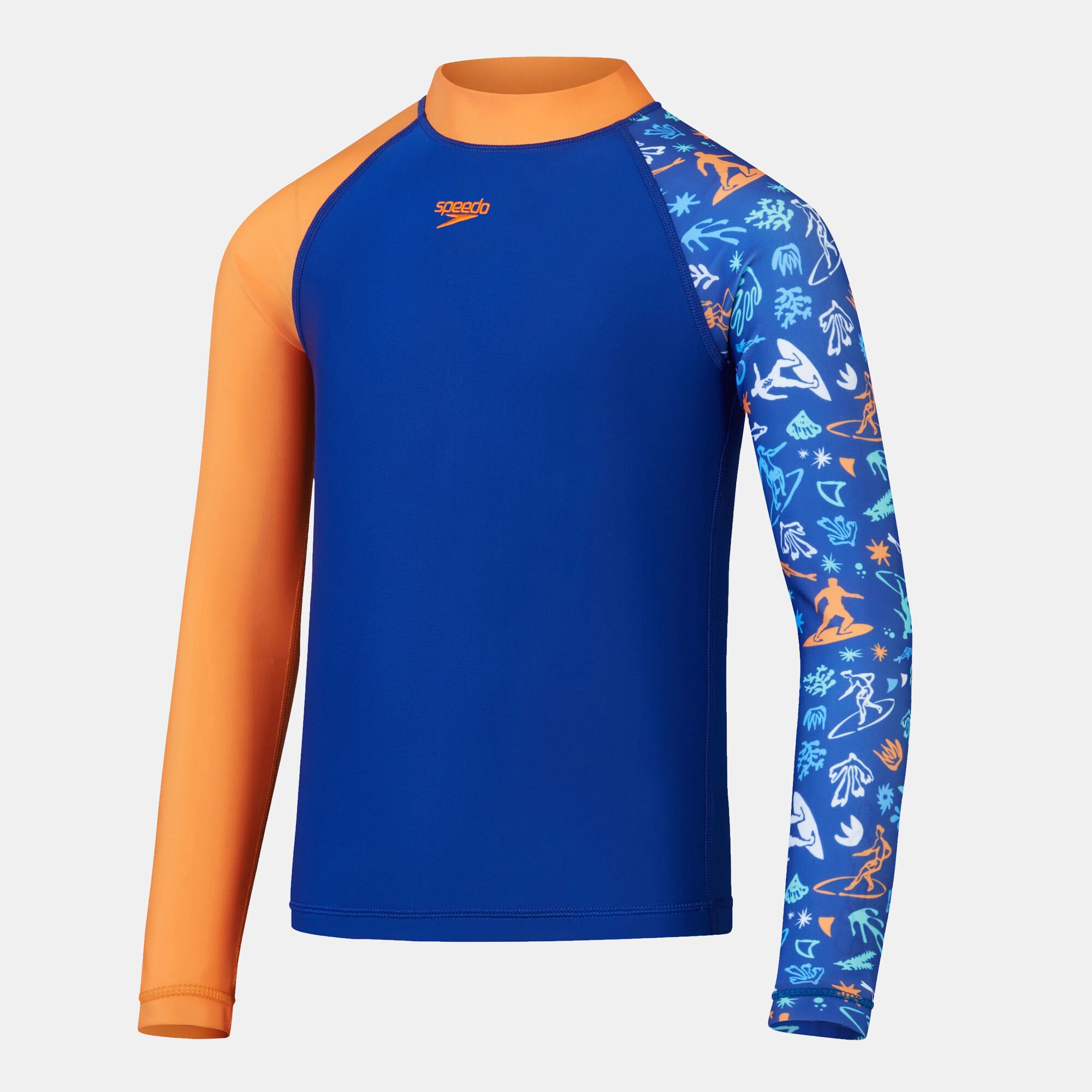 Kids Printed Long Sleeve Rashguard Blue Speedo in KSA SSS