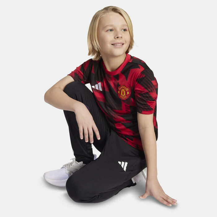 adidas Kids' Manchester United 25/26 Pre-Match Football Jersey Red adidas Kids' Manchester United 25/26 Pre-Match Football Jersey Red image number 3