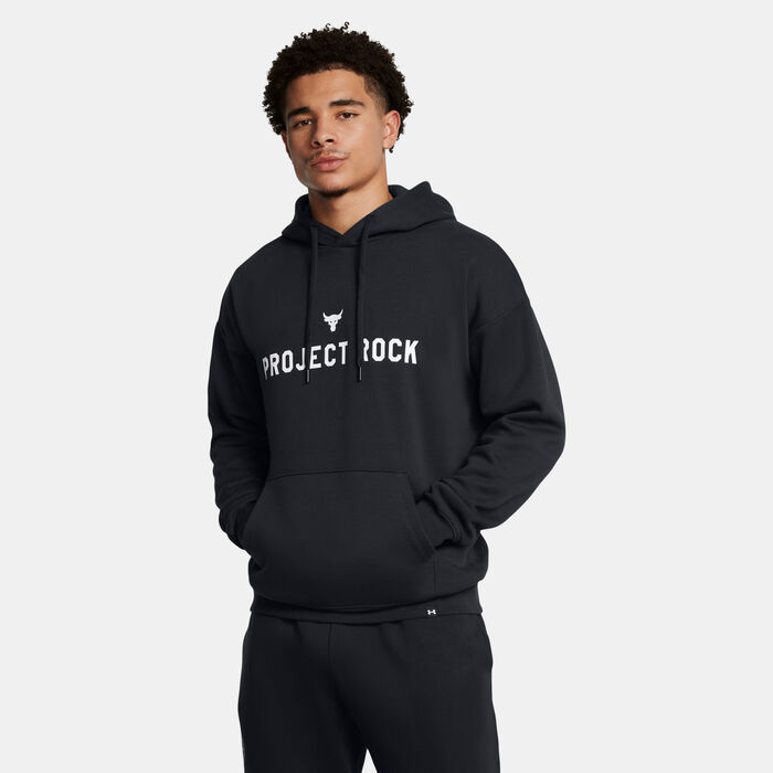 Under Armour Men's Project Rock Icon Fleece Hoodie Black Under Armour Men's Project Rock Icon Fleece Hoodie Black image number 0