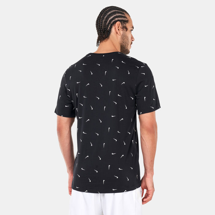 Nike Men's Sportswear Club Allover Print T-Shirt Black image number 1