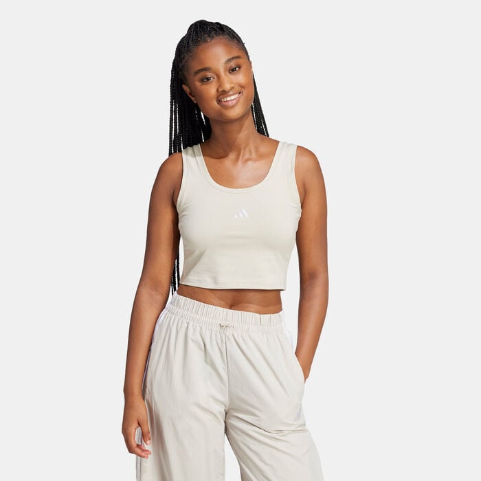 adidas Women's Essentials Lifestyle Tank Top Beige adidas Women's Essentials Lifestyle Tank Top Beige image number 0
