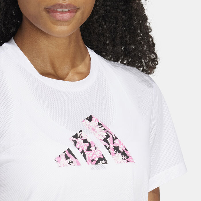 adidas Women's Running Supernatural Flora Graphic T-Shirt White adidas Women's Running Supernatural Flora Graphic T-Shirt White image number 3