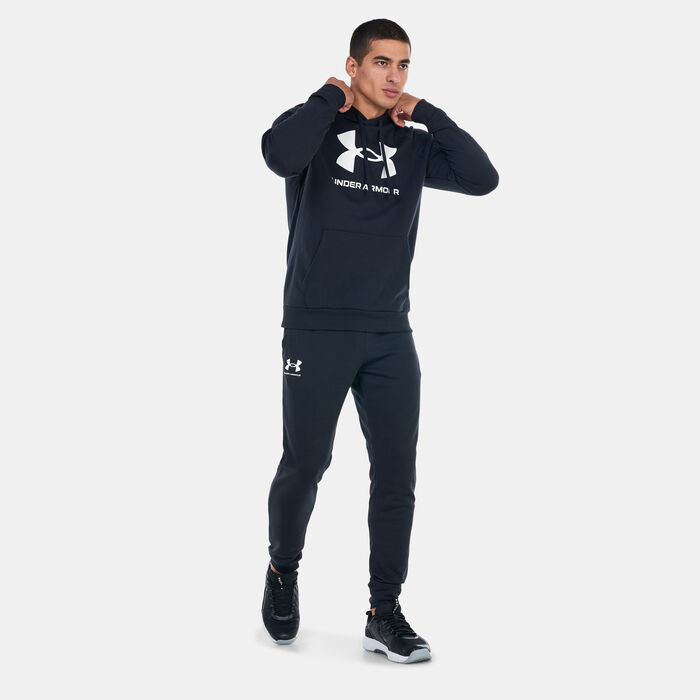 Under Armour Men's UA Rival Fleece Logo Hoodie Black Under Armour Men's UA Rival Fleece Logo Hoodie Black image number 2