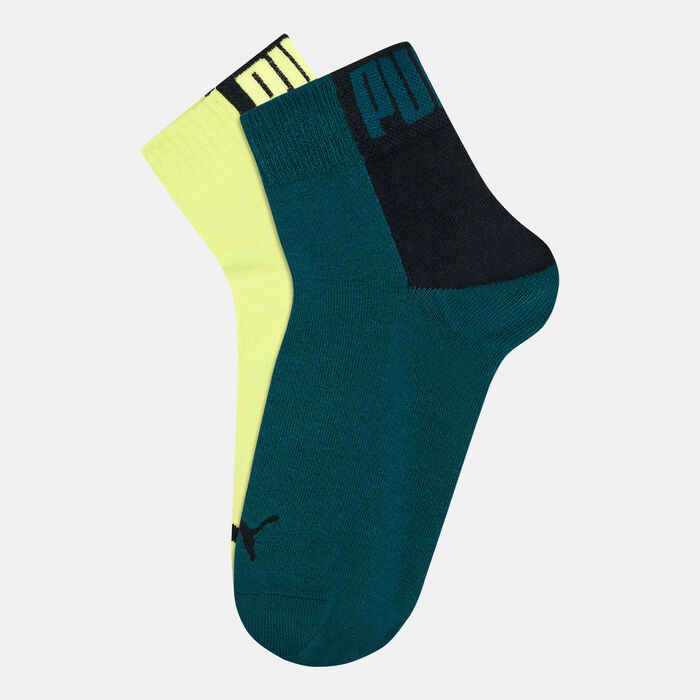 PUMA Men's Logo Block Quarter Socks (2 Pack) Green PUMA Men's Logo Block Quarter Socks (2 Pack) Green image number 0