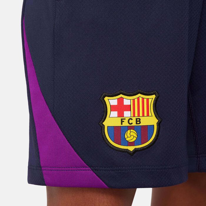 Nike Kids' FC Barcelona Strike Knit Football Shorts Purple image number 3