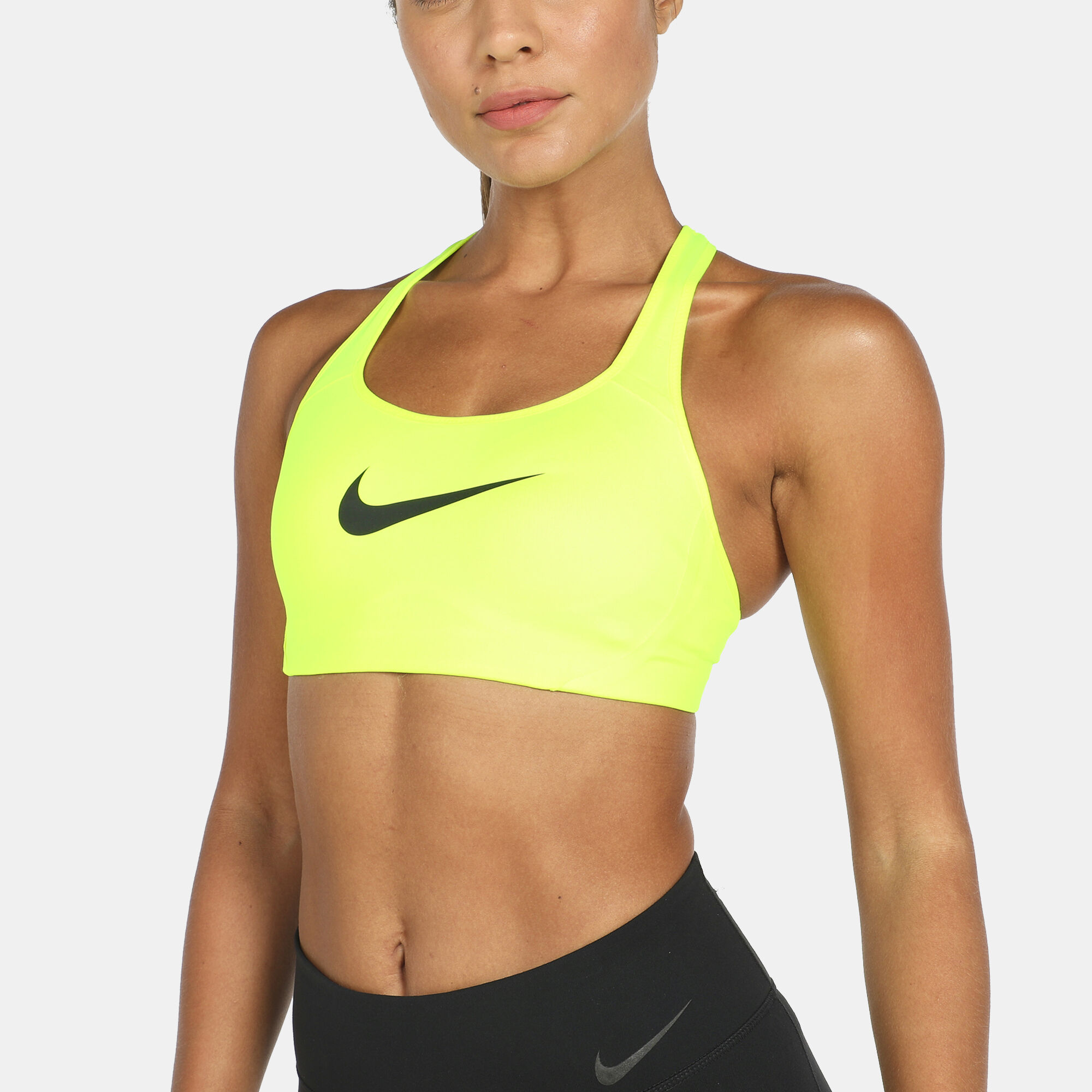 Neon yellow nike sports bra sale