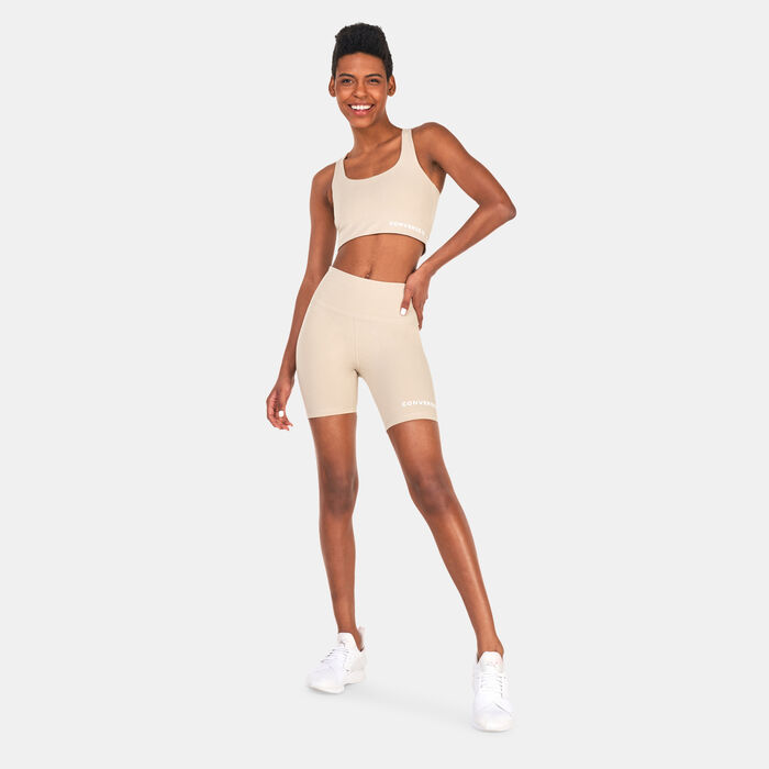 Converse Women's Wordmark Sports Bra Top Beige Converse Women's Wordmark Sports Bra Top Beige image number 2