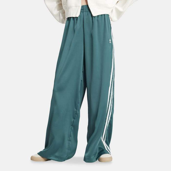 adidas Originals Women's Satin Wide Leg Pants Green adidas Originals Women's Satin Wide Leg Pants Green image number 0