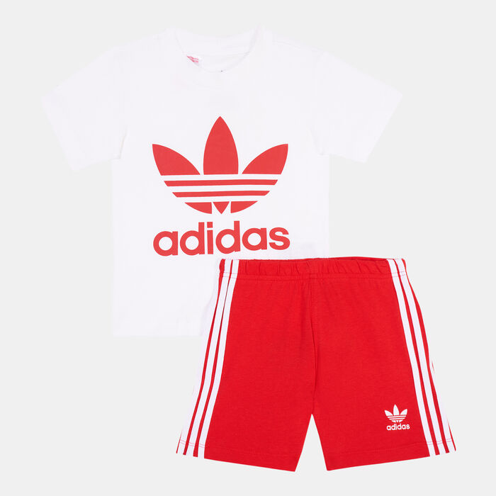 adidas Originals Kids' Trefoil T-Shirt And Shorts Set Red image number 0