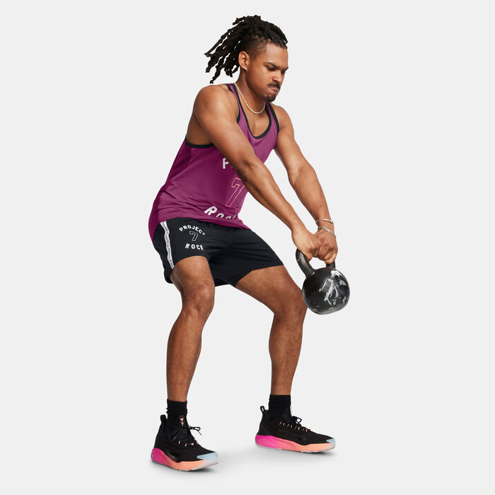 Under Armour Men's Project Rock Badge of Honor Training Shorts Black image number 2