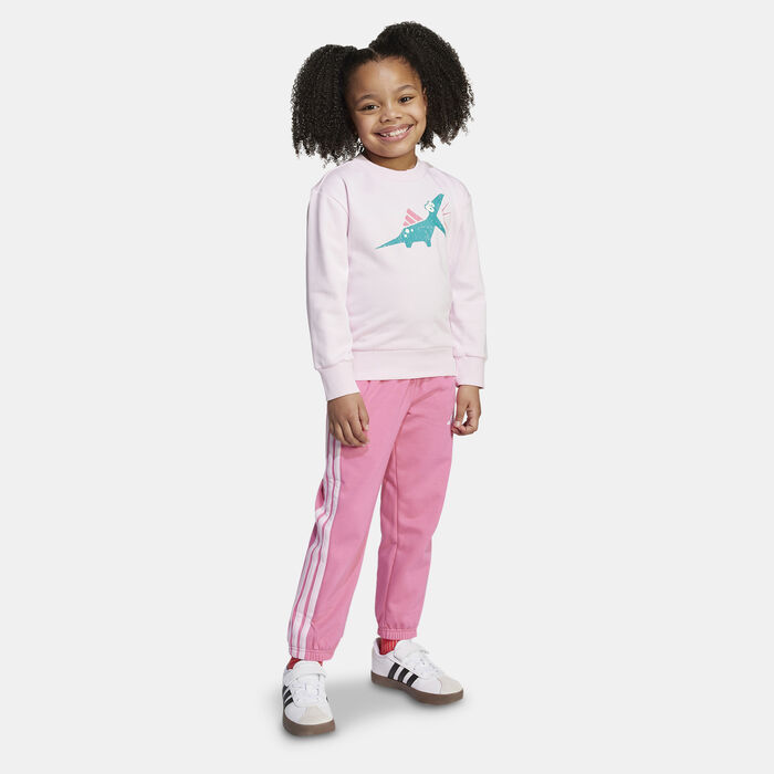 adidas Kids' Seasonal Essentials Adiraptor Fleece Joggers Set Pink adidas Kids' Seasonal Essentials Adiraptor Fleece Joggers Set Pink image number 0