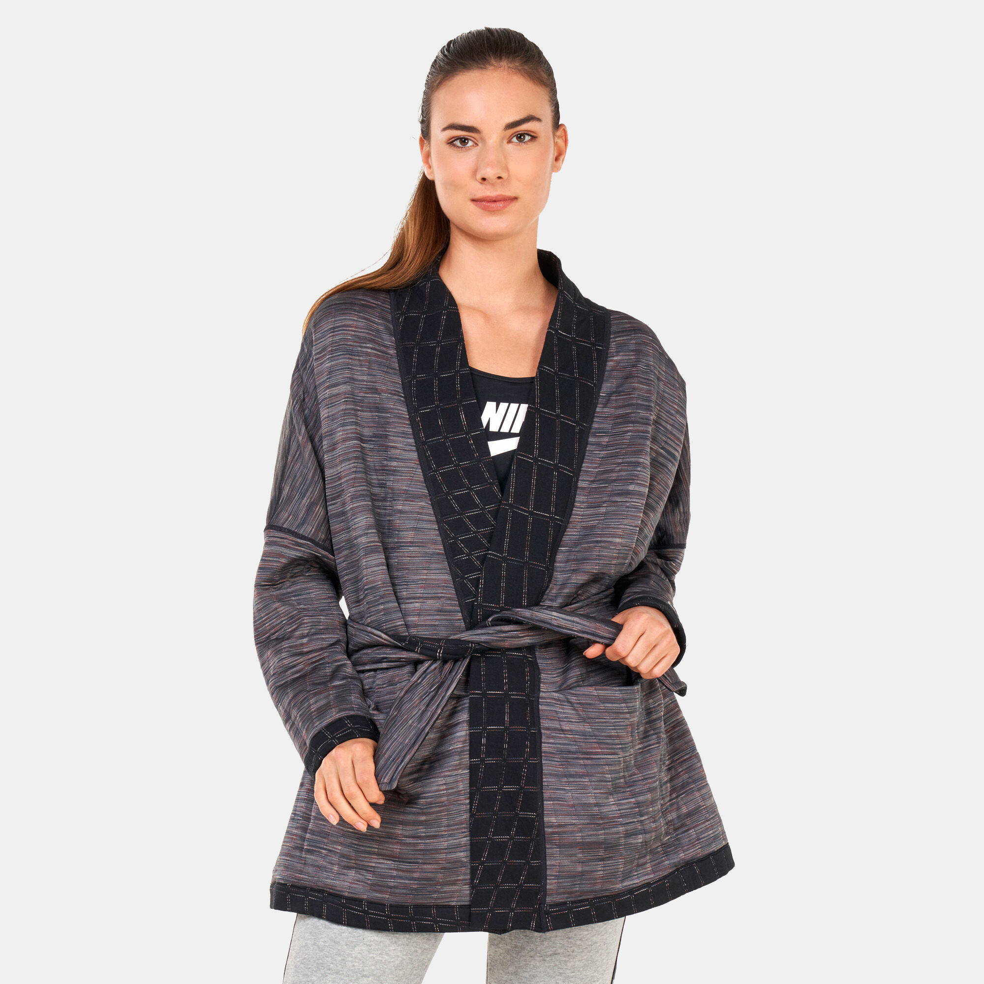 Nike Women's Yoga Therma-FIT Luxe Jacquard Top Black in KSA -SSS