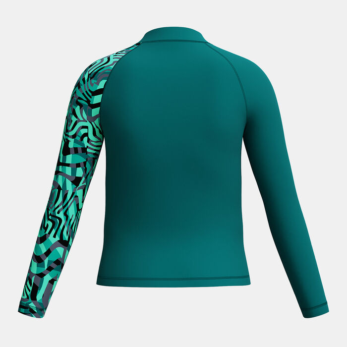 Speedo Kids' Printed Swimming Rashguard Green Speedo Kids' Printed Swimming Rashguard Green image number 1