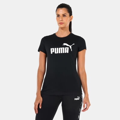 PUMA Women's Essentials Logo T-Shirt Black