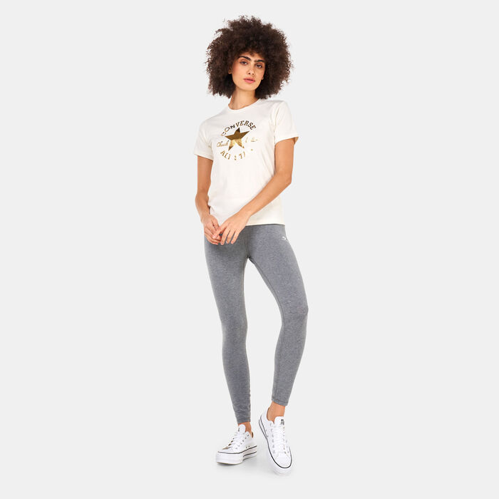 Converse Women's Metallic Chuck Taylor T-Shirt White Converse Women's Metallic Chuck Taylor T-Shirt White image number 2