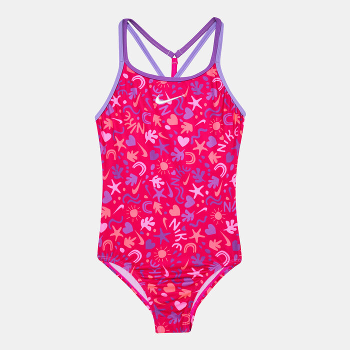 Nike Swim Kids' Fun Forest T-Crossback One-Piece Swimsuit Pink image number 0