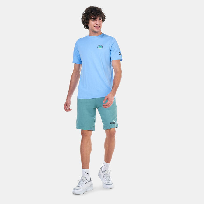 PUMA Men's Essentials+ Two-Tone Shorts Green PUMA Men's Essentials+ Two-Tone Shorts Green image number 2