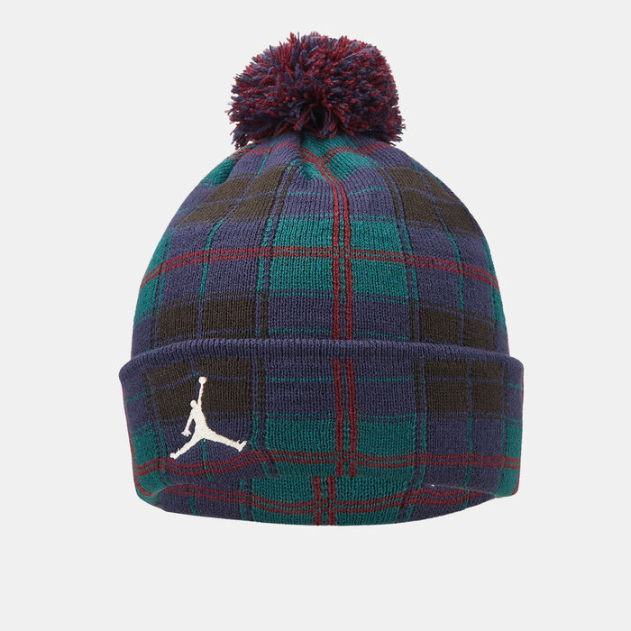 Jordan Kids' Plaid Pom Beanie Blue Jordan Kids' Plaid Pom Beanie Blue image number 2