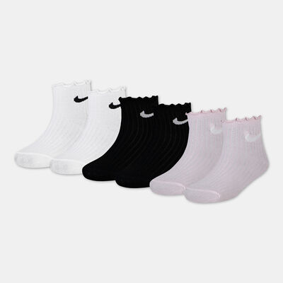 Nike Kids' Lettuce Welt Ankle Socks (3 Pairs) White Nike Kids' Lettuce Welt Ankle Socks (3 Pairs) White