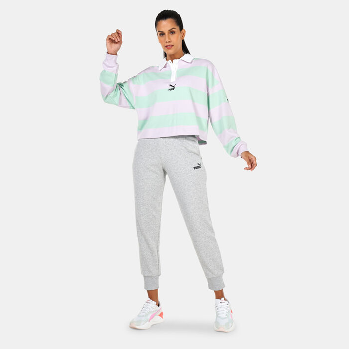 PUMA Women's SWxP Striped Longsleeve Polo Shirt Purple PUMA Women's SWxP Striped Longsleeve Polo Shirt Purple image number 2