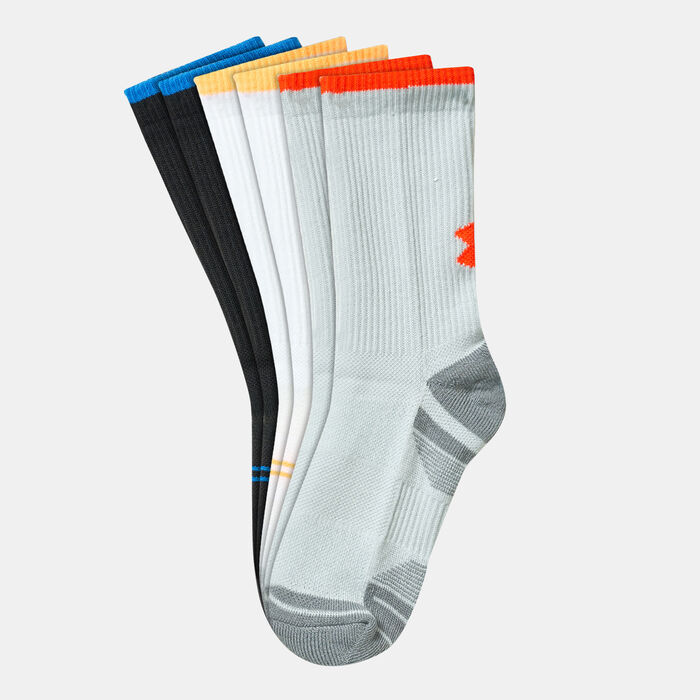 Under Armour Kids' UA Performance Tech Crew Socks (3 Pack) Black image number 0