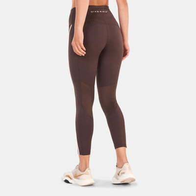Nike Women's Air Fast Mid-Rise 7/8 Running Leggings Brown