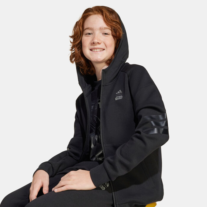 adidas Kids' Star Wars Mandalorian Track Jacket Black adidas Kids' Star Wars Mandalorian Track Jacket Black image number 3