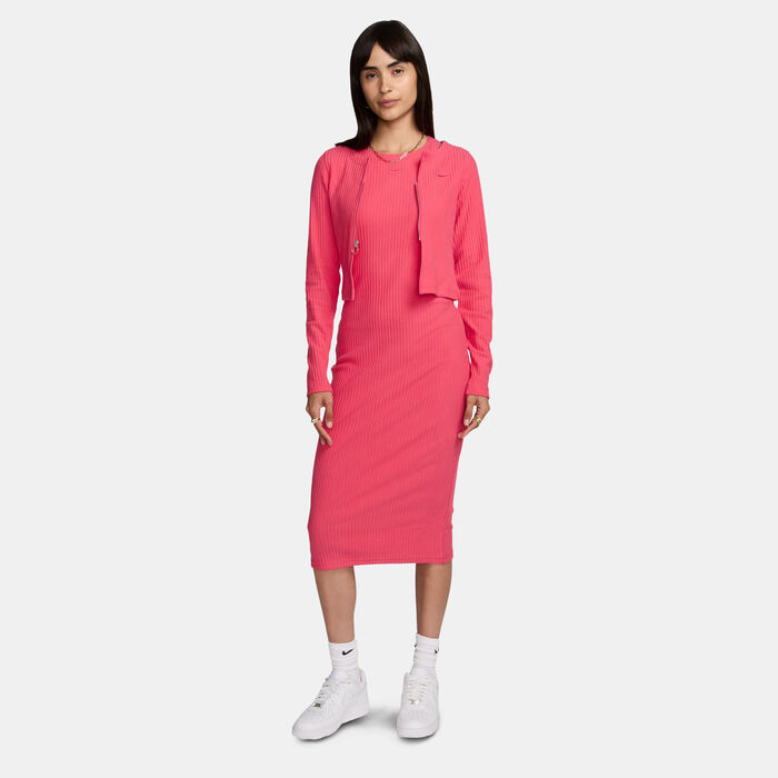 Nike Women's Sportswear Chill Full-Zip Cardigan Pink Nike Women's Sportswear Chill Full-Zip Cardigan Pink image number 2