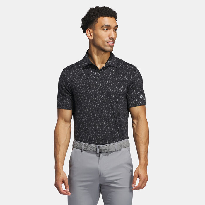 adidas Men's Ultimate365 Allover Print Polo Shirt Black adidas Men's Ultimate365 Allover Print Polo Shirt Black image number 0