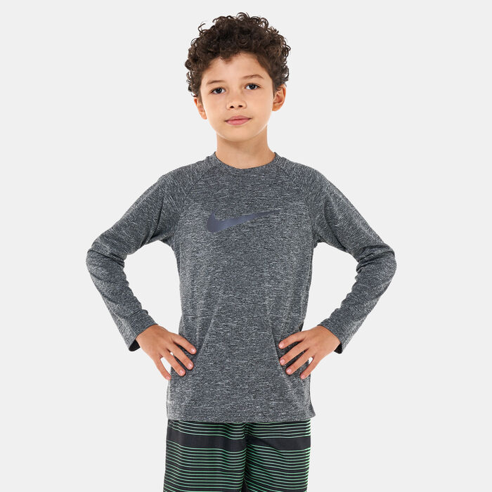 Nike Swim Kids' Heather Hydroguard Swim Top Black image number 0