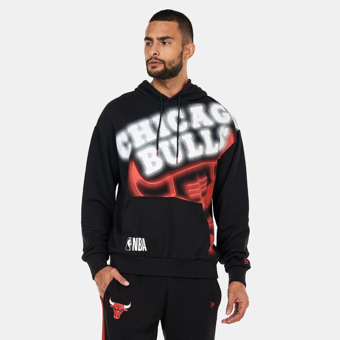 New Era Chicago Bulls NBA Neon Oversized Hoodie Black image number 0